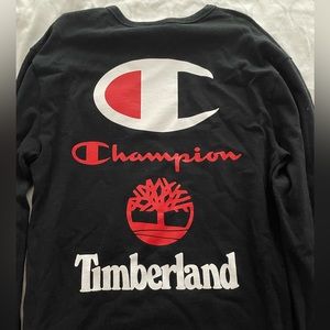 Champion x Timberland black red and white long sleeve